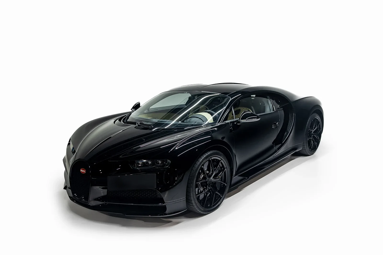 2018 Bugatti Chiron Sport, front three-quarter view in black